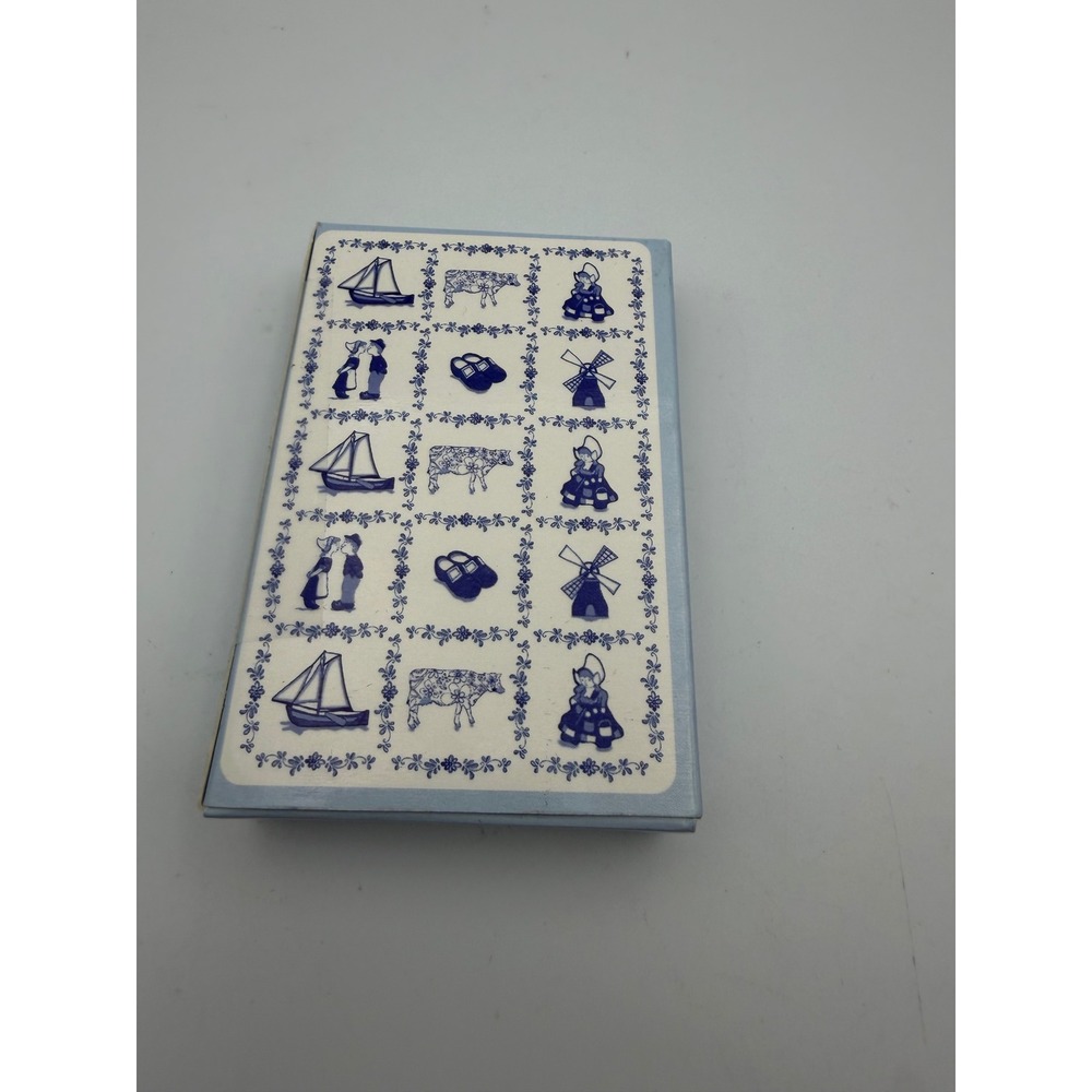 Elesva Dutch Playing Cards Delft Blue Windmill Clog Motif Netherlands Souvenir